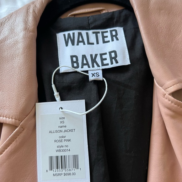 *NEW WITH TAGS* -Walter Baker Allison Leather Jacket in Rose Pink size XS - Picture 6 of 7